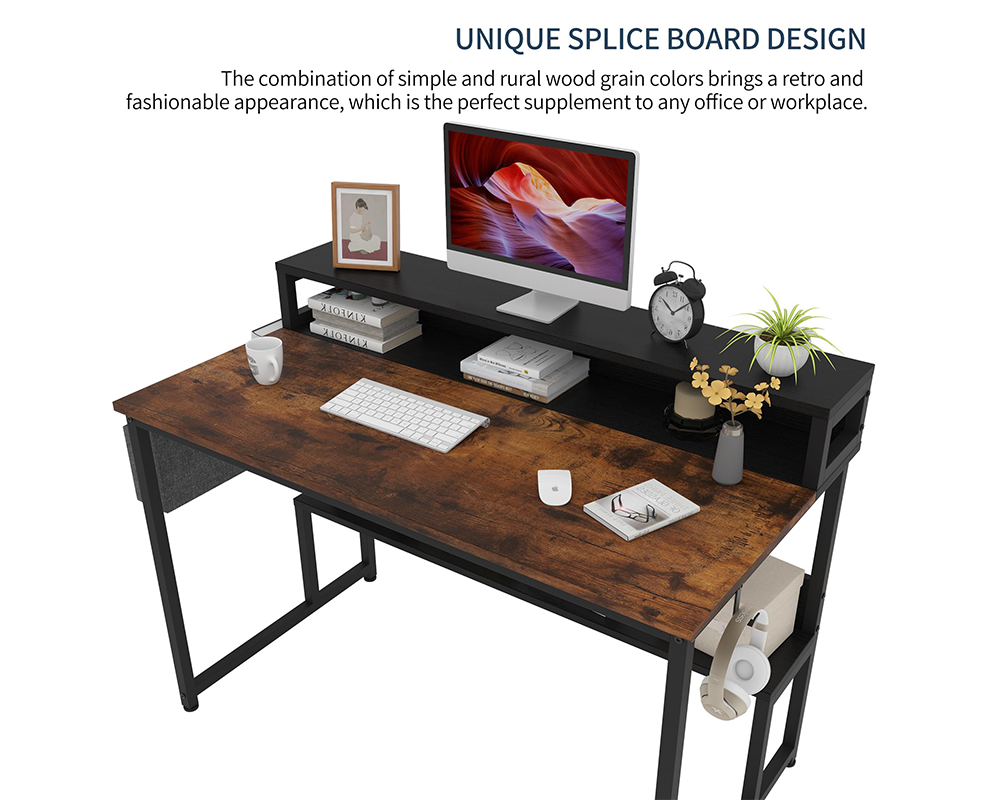 Computer Desk Modern Home Office Computer Desk with Storage Shelf