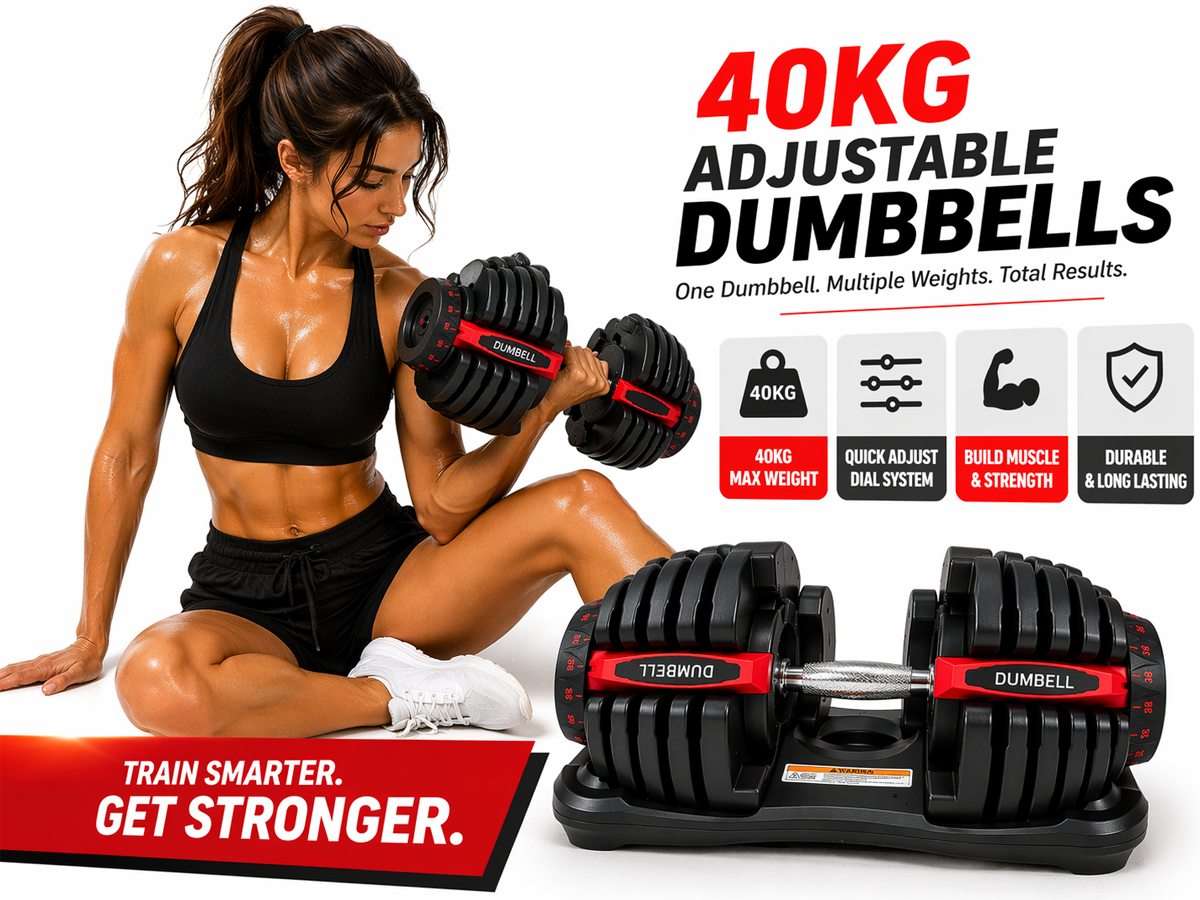 Adjustable Dumbbells 40KG Multi Weight Gym Dumbbells Set