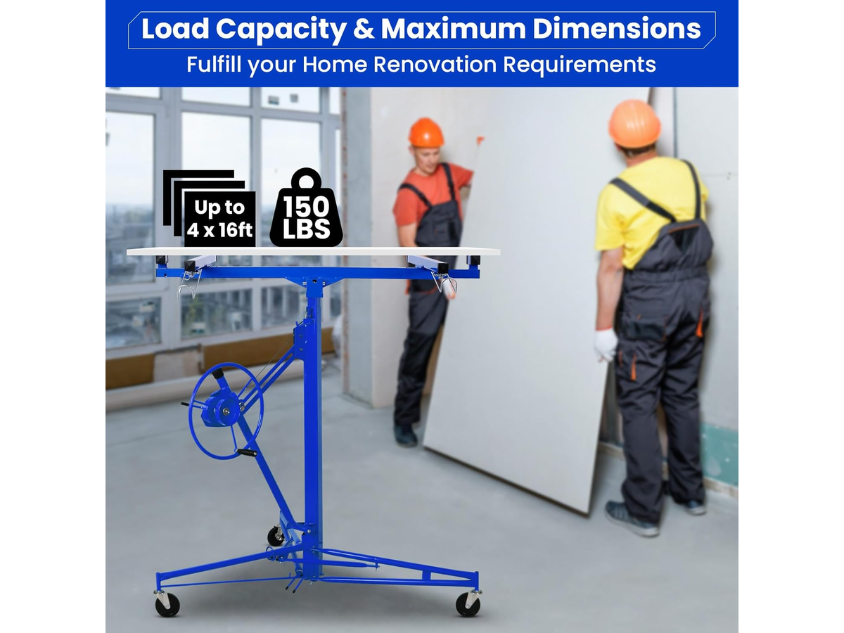 11Ft Drywall Panel Lifter Plasterboard Installation Hoist Drywall Sheet Lift