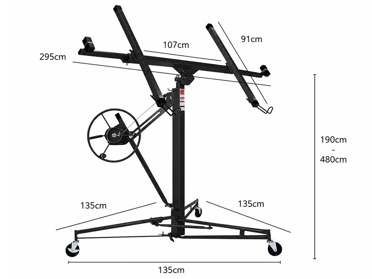 Drywall Panel Lifter 16FT Heavy Duty Plasterboard Hoist