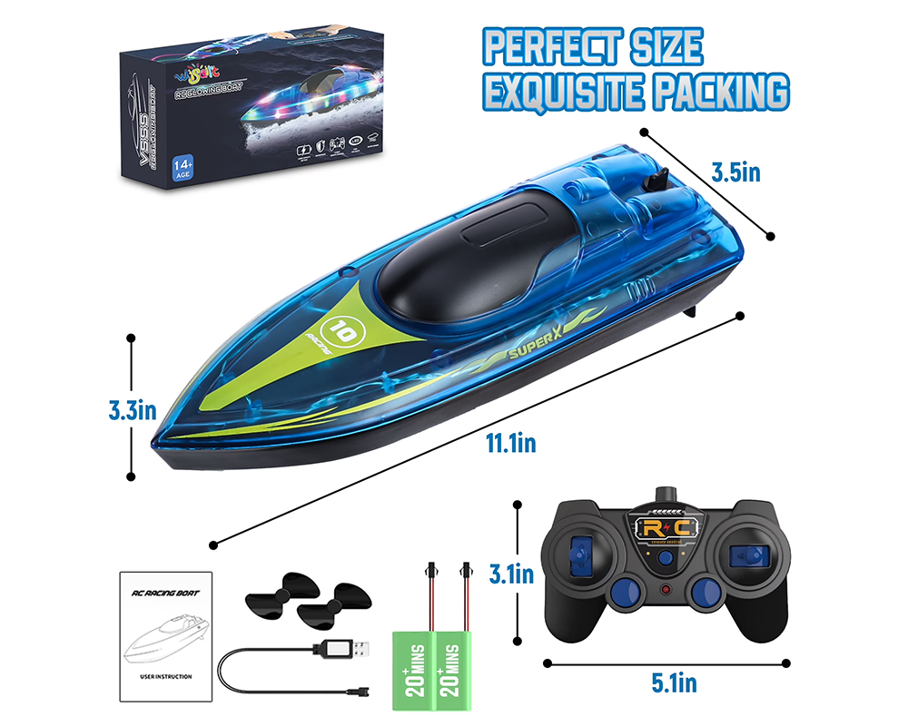 RC Racing Remote Control Boat with LED Lights