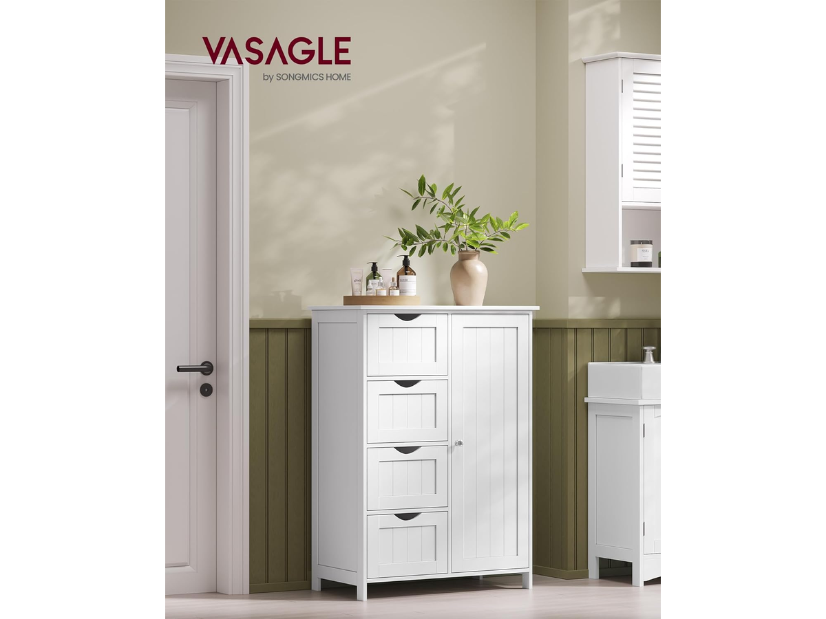 Bathroom Storage Cabinet Freestanding Floor Cabinet with 4 Drawers