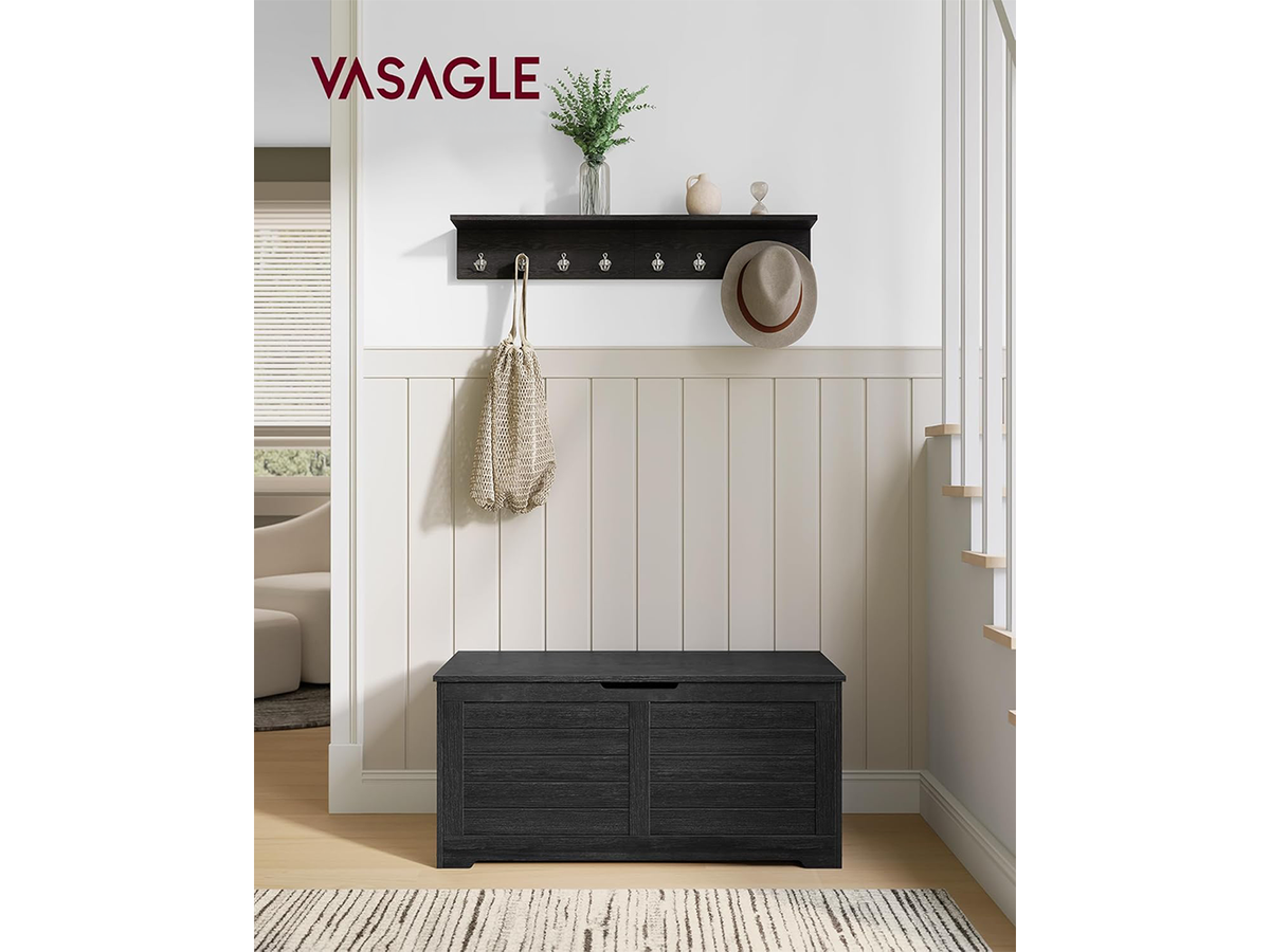 Storage Bench Farmhouse Storage Chest Shoe Bench with Safety Hinges
