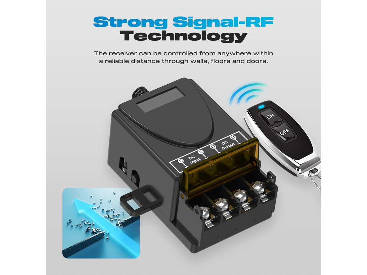 Wireless Remote Switch 30A RF Relay Control Receiver
