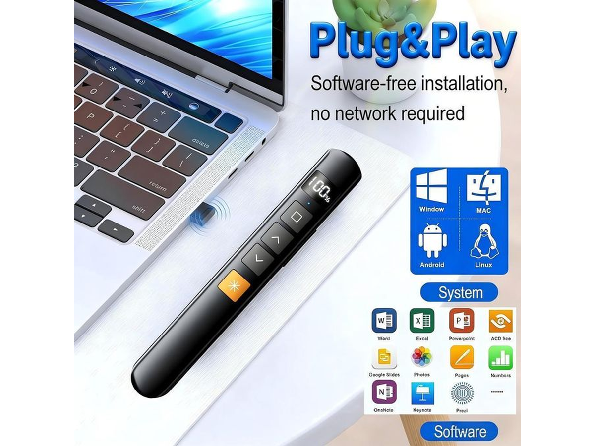 Wireless Presenter Remote 2.4GHz Presentation Clicker