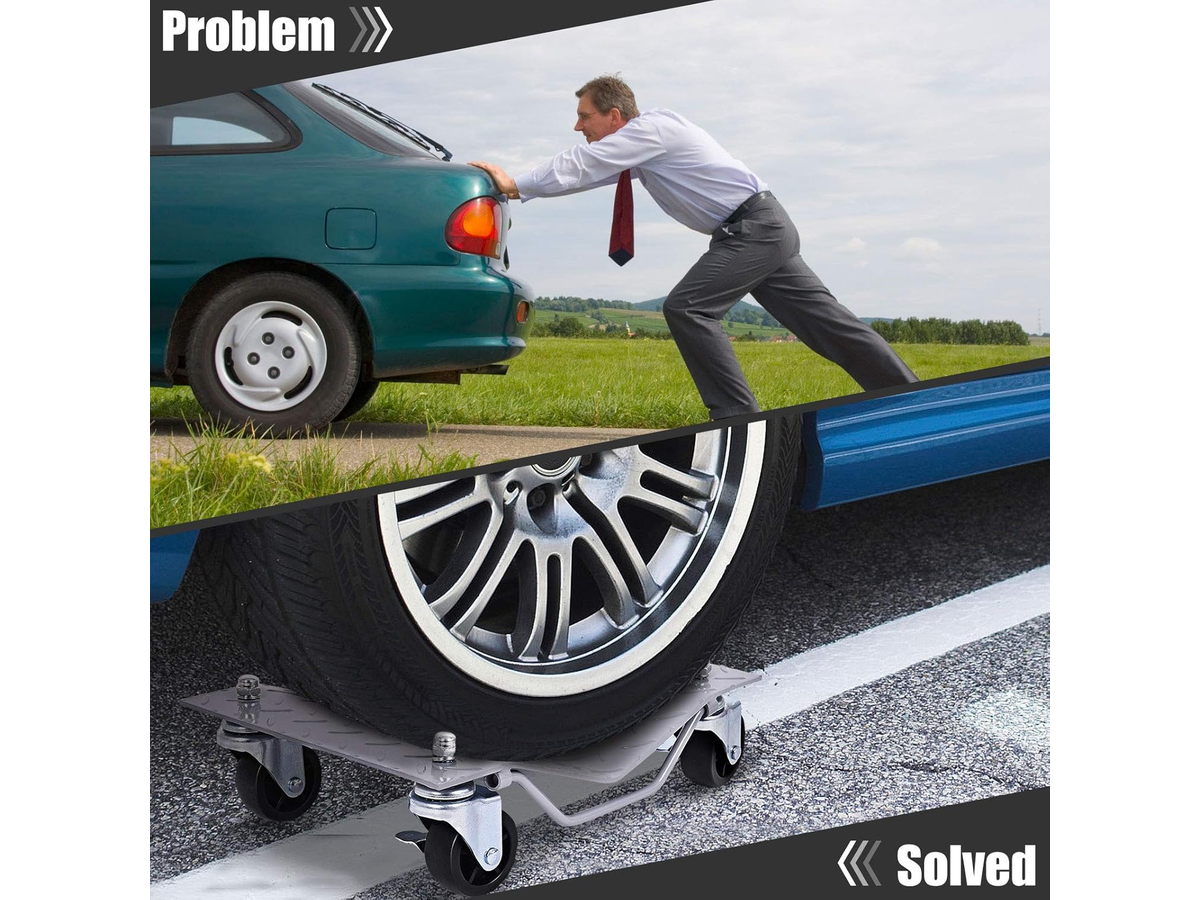 Car Wheel Dollies 4PCS Heavy Duty Vehicle Positioning Dolly Set with Locking Casters