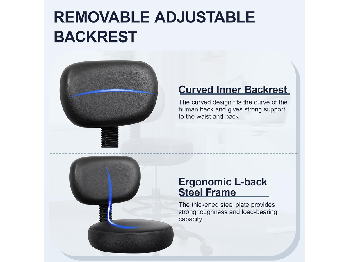Office Chair Drafting Stool with Backrest