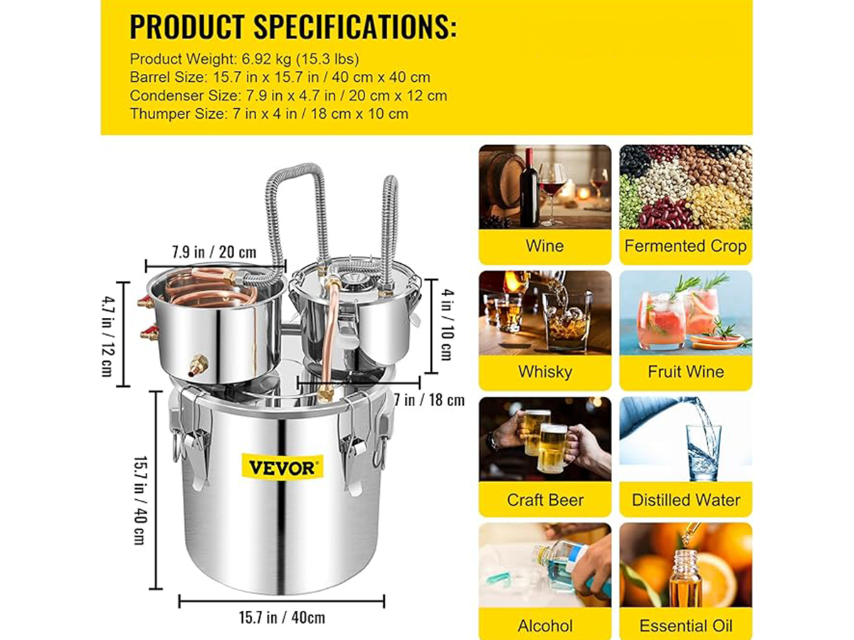 Water Distiller 30L 3 Pot Stainless Steel Distillation System with Thump Keg