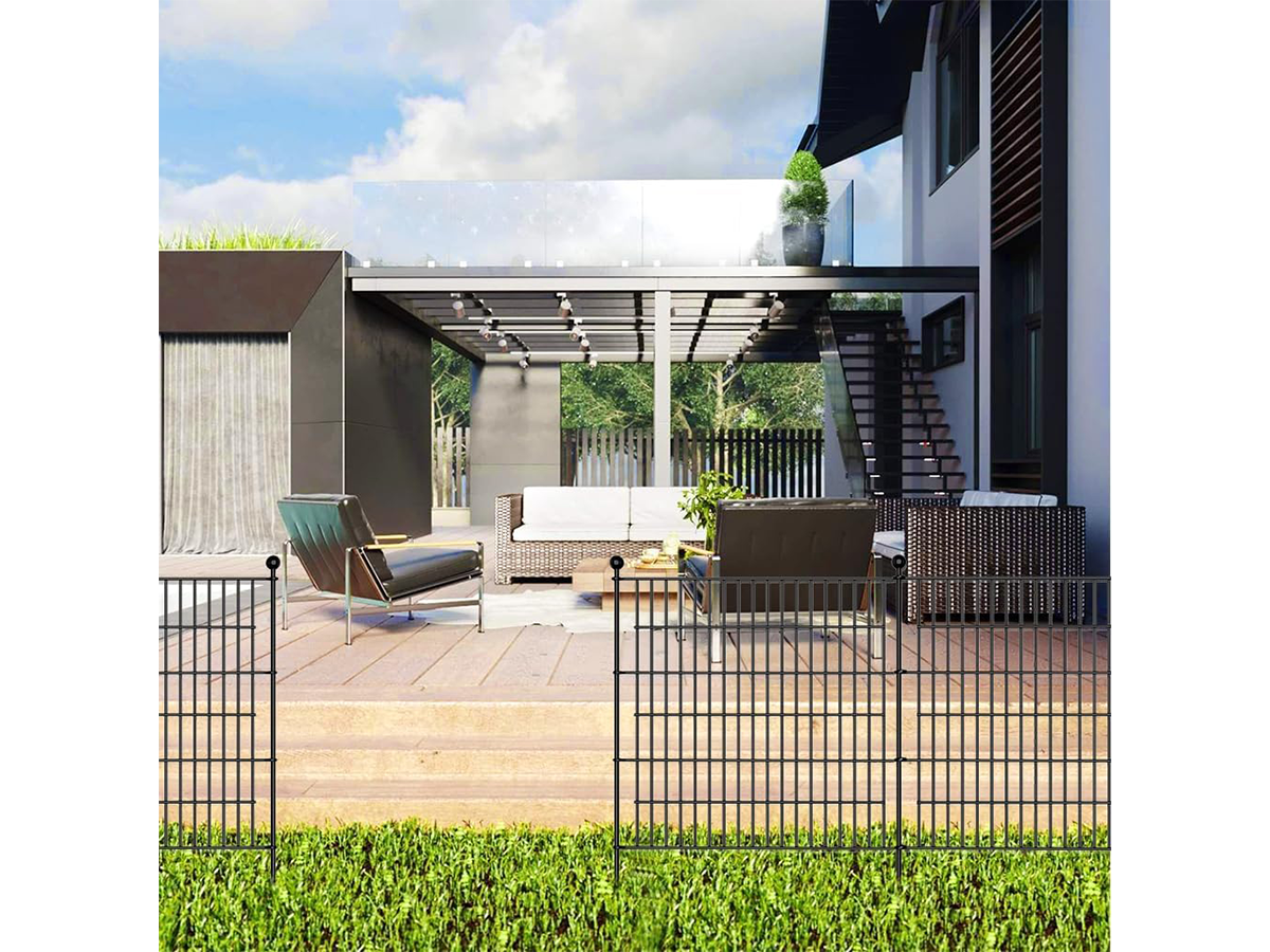 10 Pack Metal Garden Barrier Fence No Dig Garden Fence for Yard