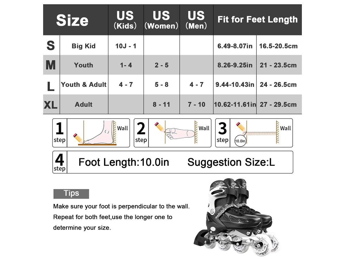 Adjustable Inline Skates Light Up Roller Blades