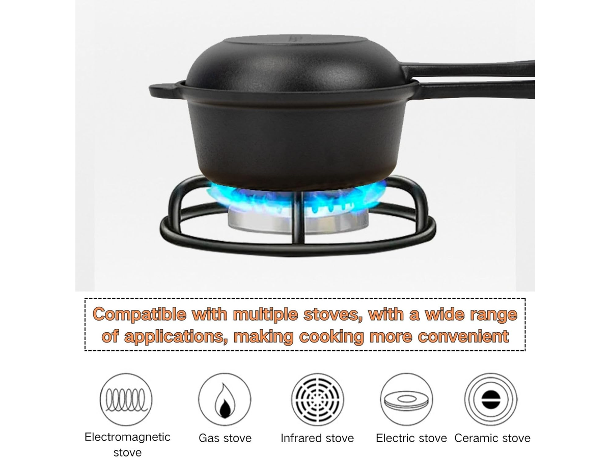 Cast Iron Saucepan with Lid 7 Inch Small Cooking Pot