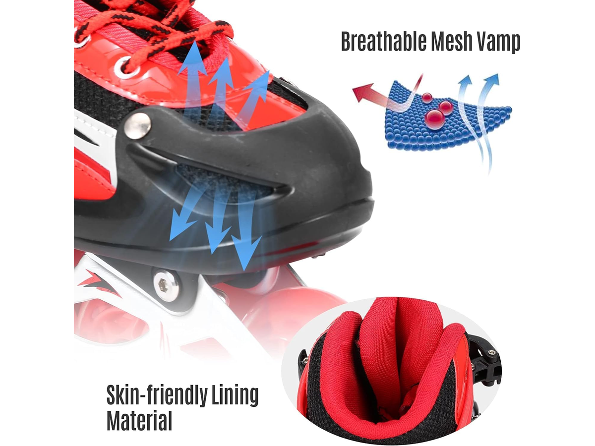 Adjustable Inline Skates with Light Up Wheels