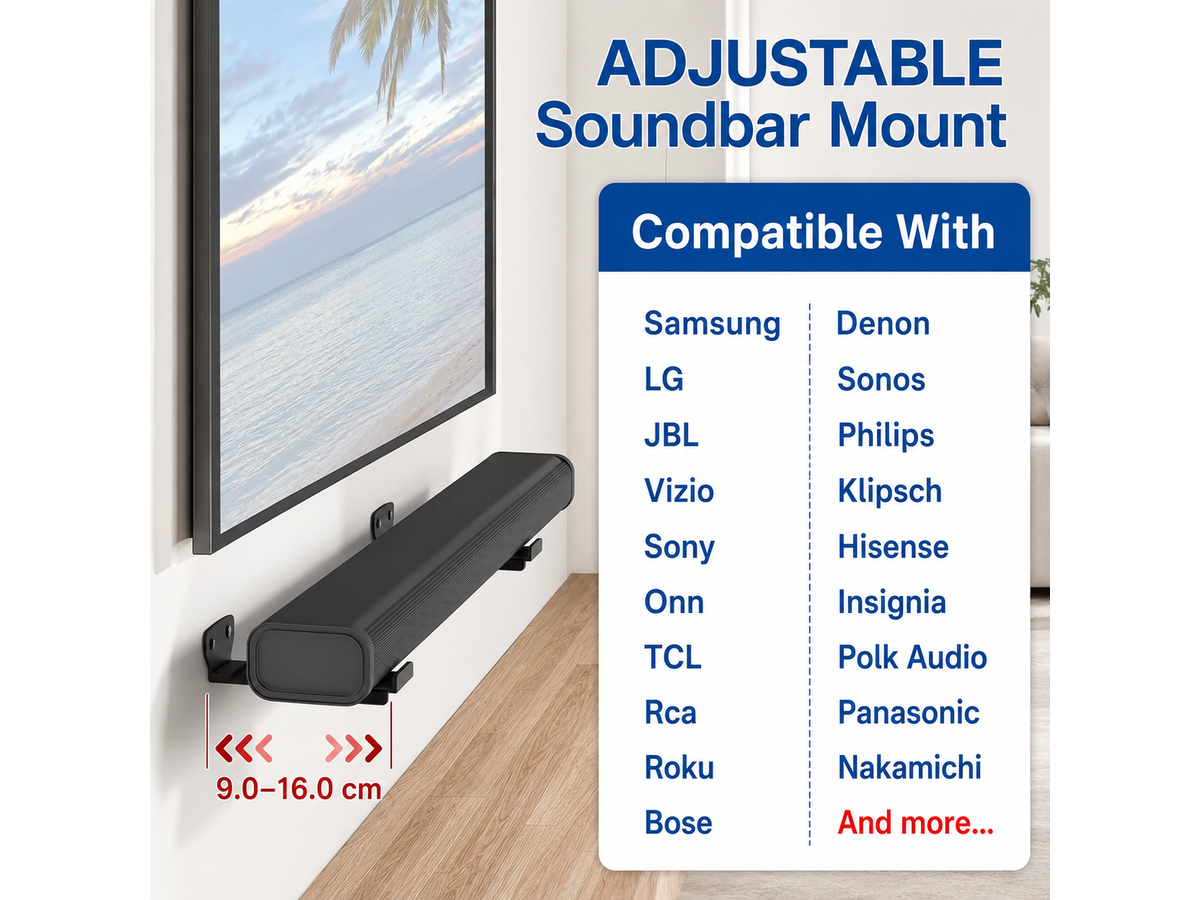 2Pack Soundbar Wall Mount Brackets