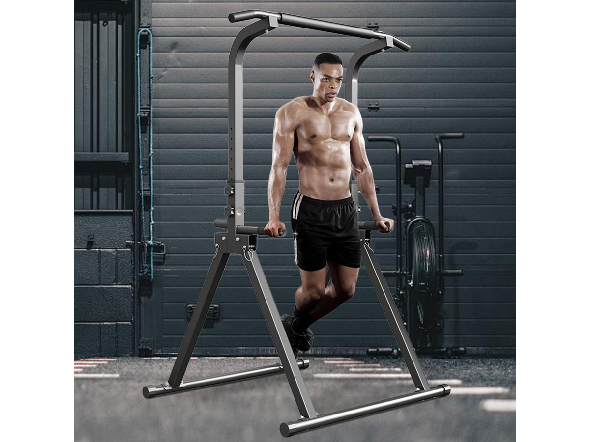Power Tower Pull Up Bar Foldable Free Standing Dip Station