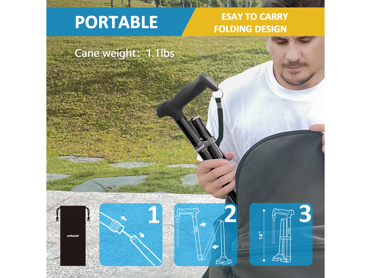 Folding Walking Cane Adjustable Walking Stick