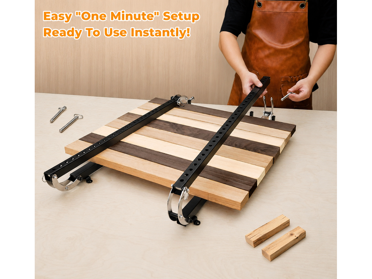 Panel Clamps 24 Inch 2 Pack 4 Way Pressure Steel Woodworking Clamps for Glue Up and Cabinet Projects