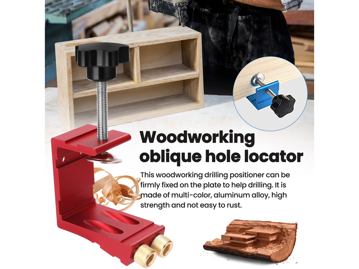 Pocket Hole Jig Kit Adjustable Woodworking Drill Guide with Locator and Accessories