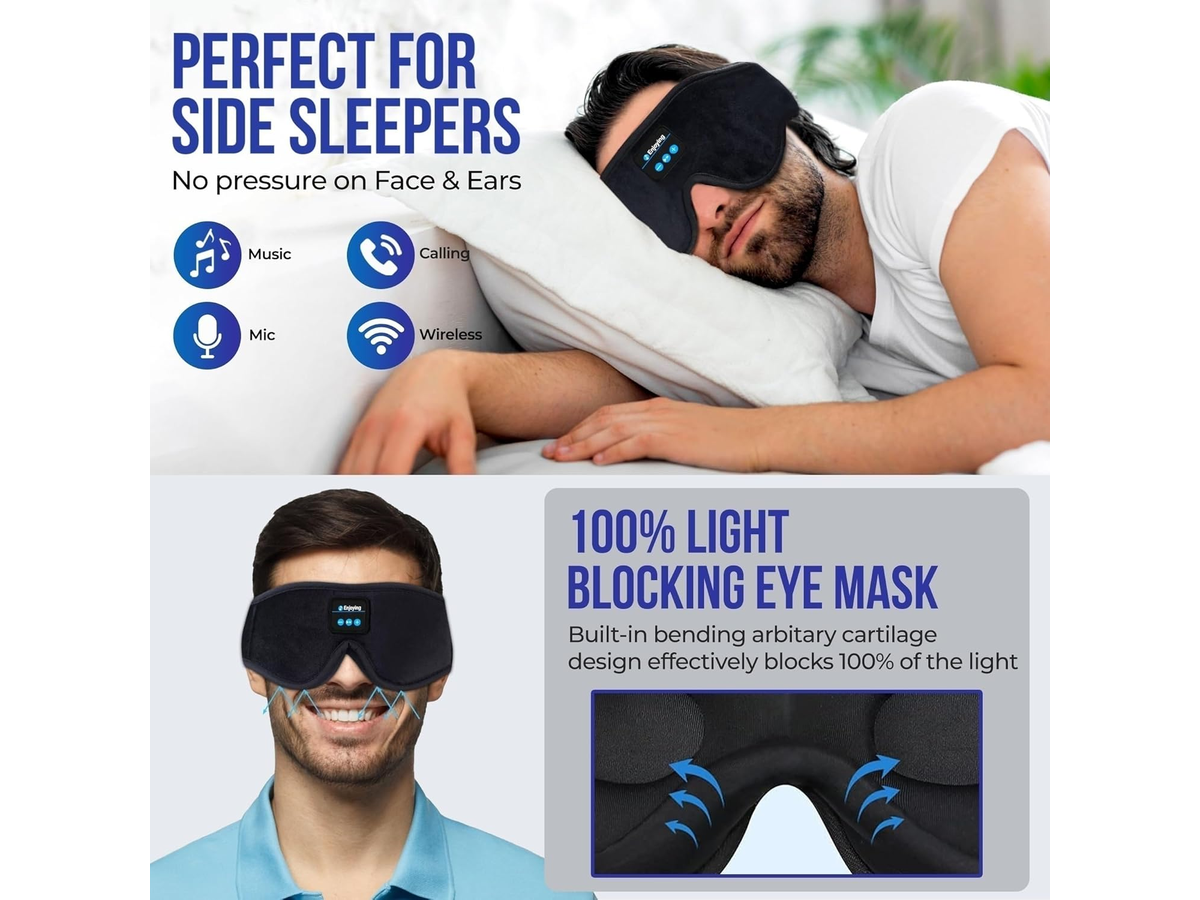 Sleep Eye Mask Bluetooth Headphone 3D Wireless Sleeping Headphones