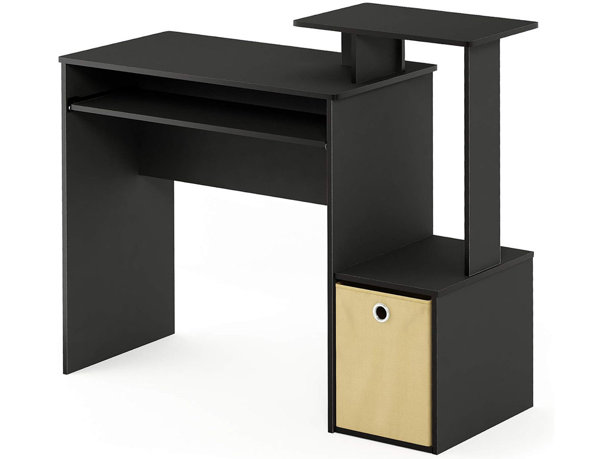 Computer Desk 100cm Home Office Study Desk with Keyboard Tray and Storage