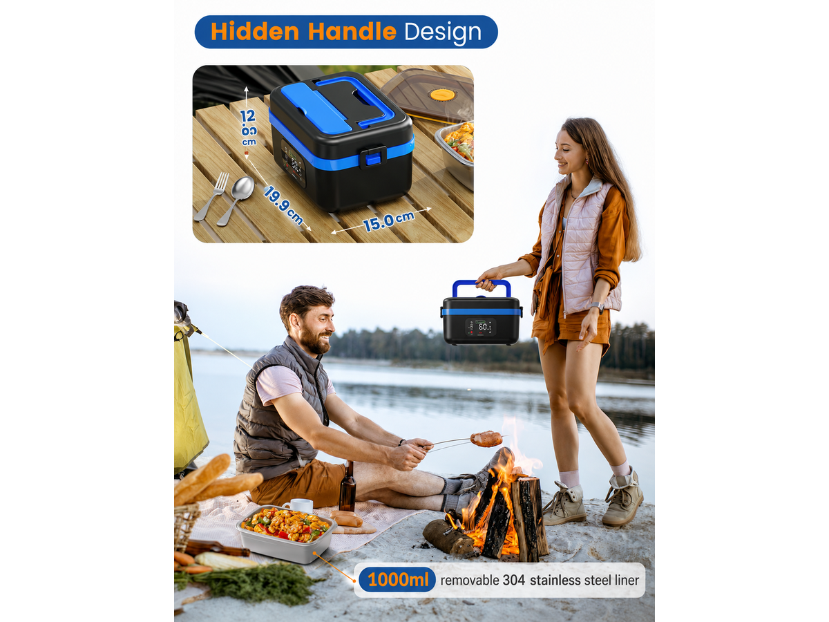 Portable Self Heating Electric Lunch Box Food Warmer