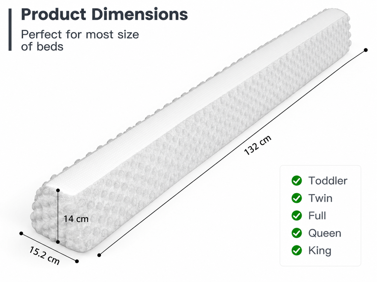 Bed Bumper Foam Bed Guard Non Slip Safety Rail for Twin Full Queen King Beds