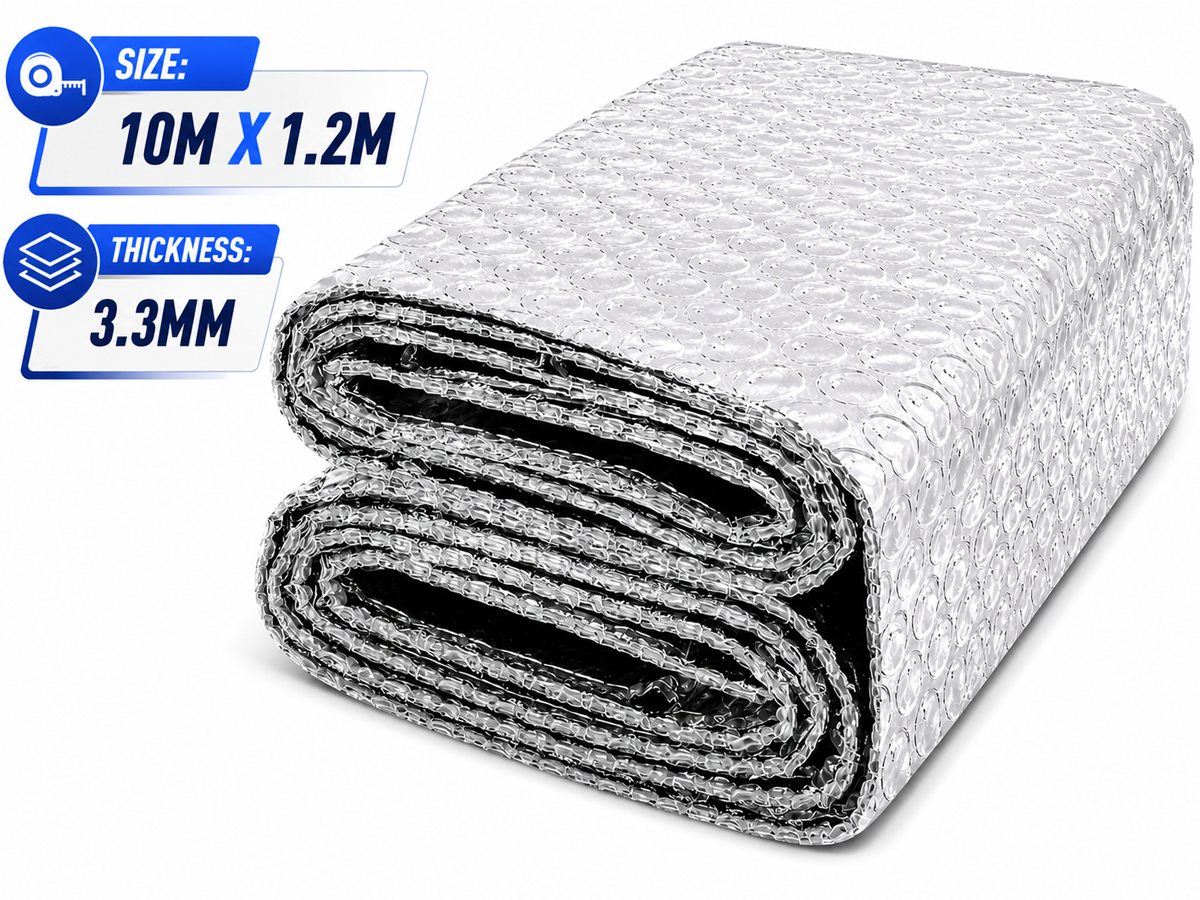Double Layer Aluminium Bubble Foil Insulation (10mx1.2m)