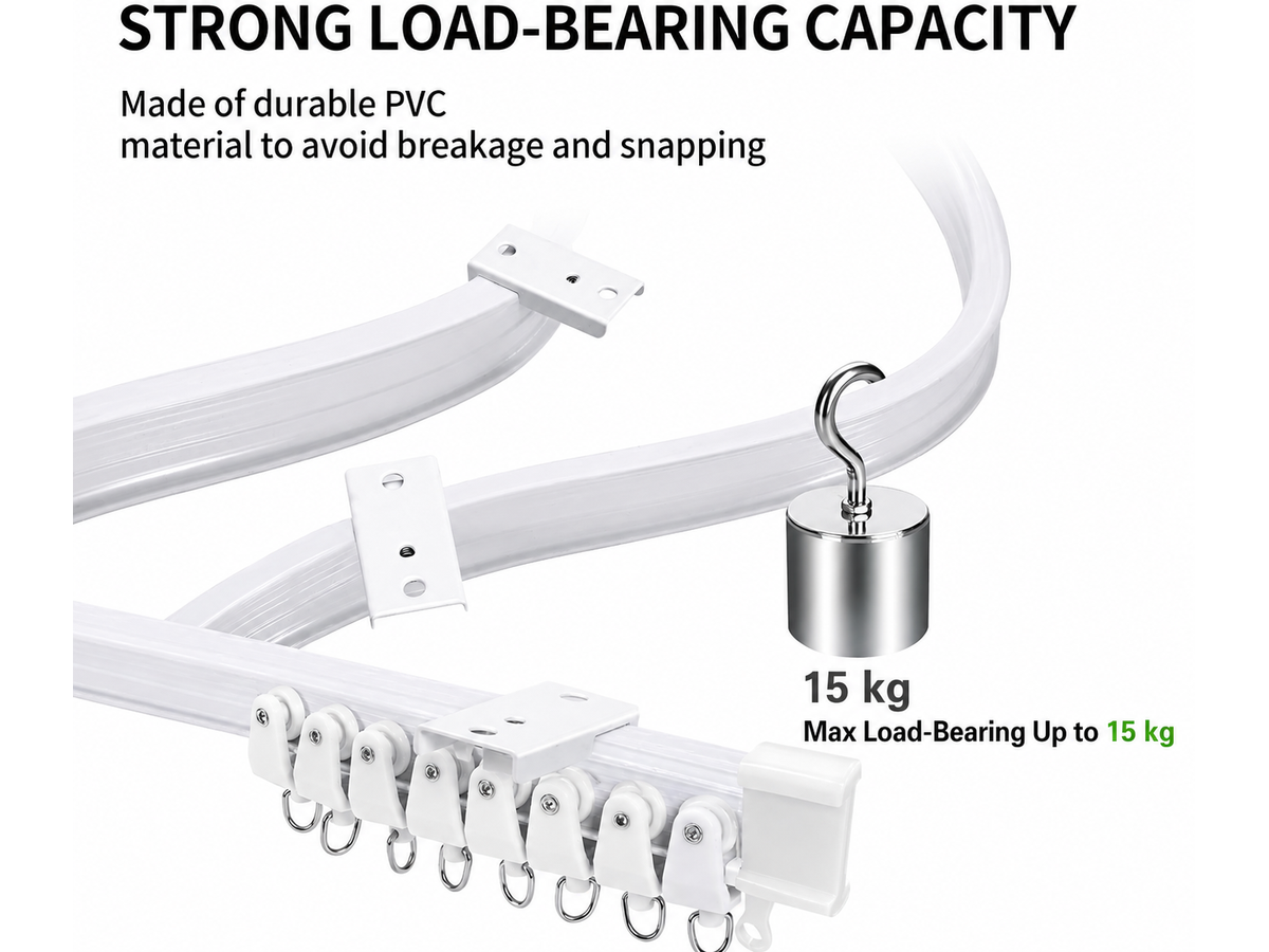 Bendable Ceiling Curtain Track 5M Flexible Ceiling Mount Curtain Rail