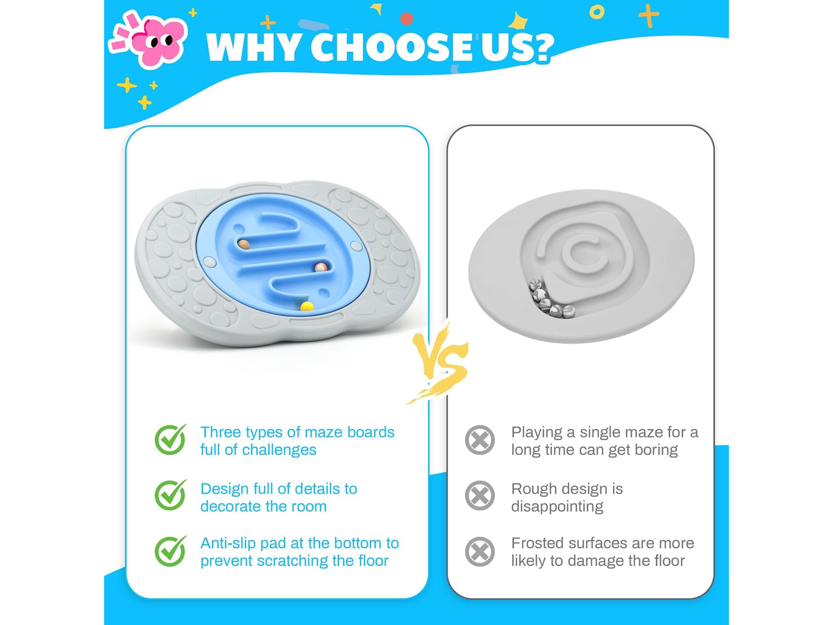 Balance Wobble Board 3 in 1 Rocking Board with Maze Game 30° Tilt