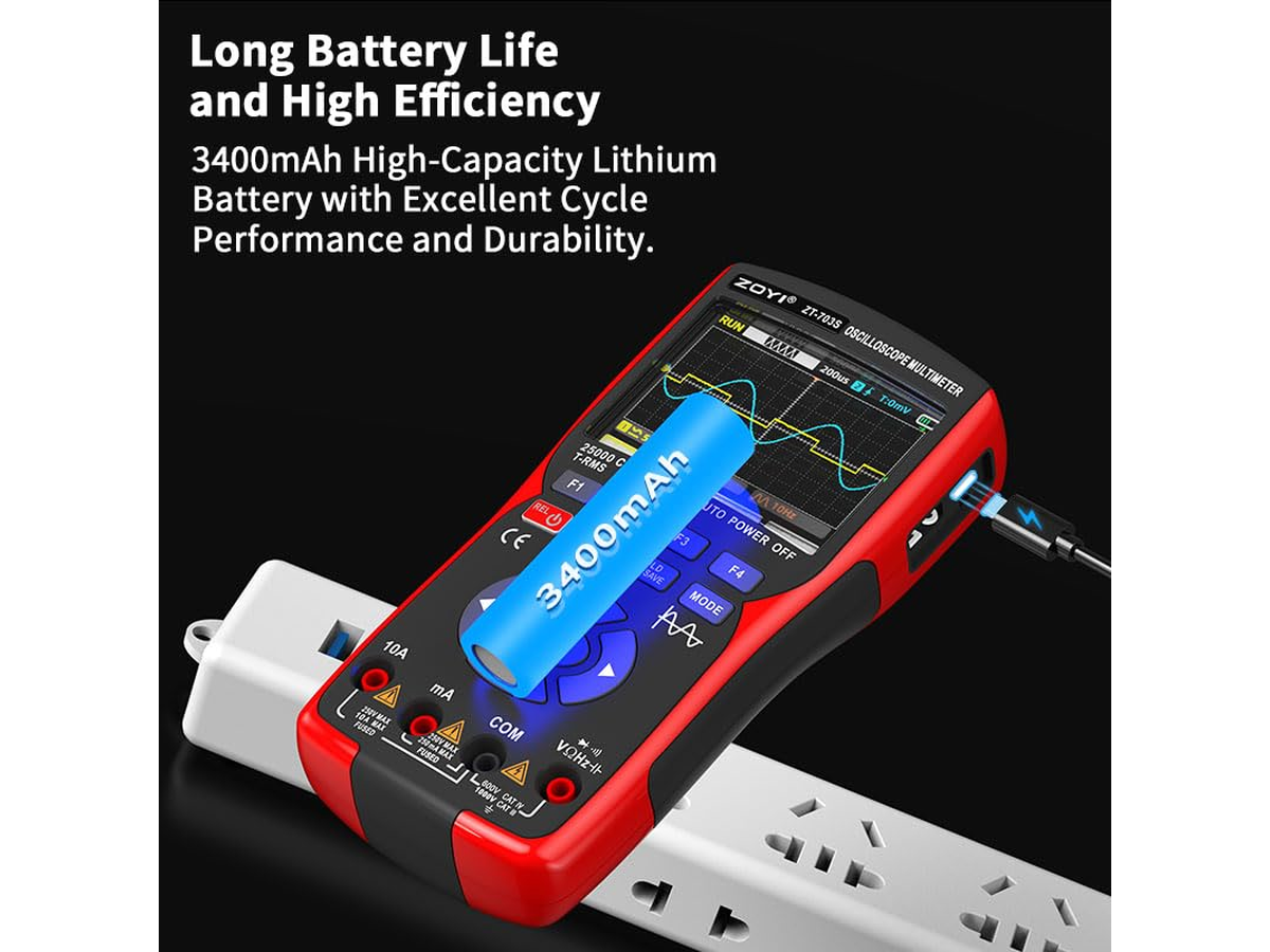Handheld Oscilloscope 3 In 1 Dual Channel 50MHz with Multimeter and Signal Generator