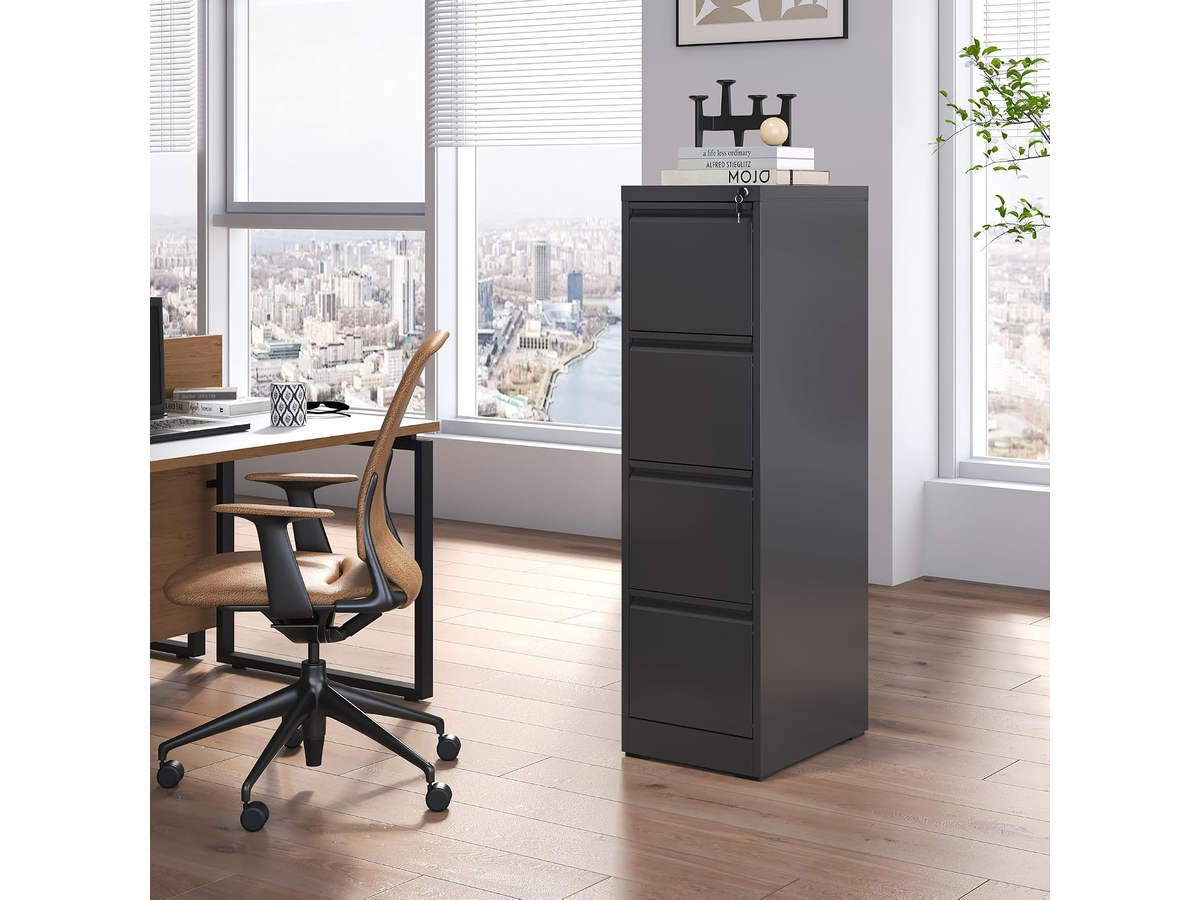 Metal File Cabinet 4 Drawer Locking Vertical Filing Cabinet