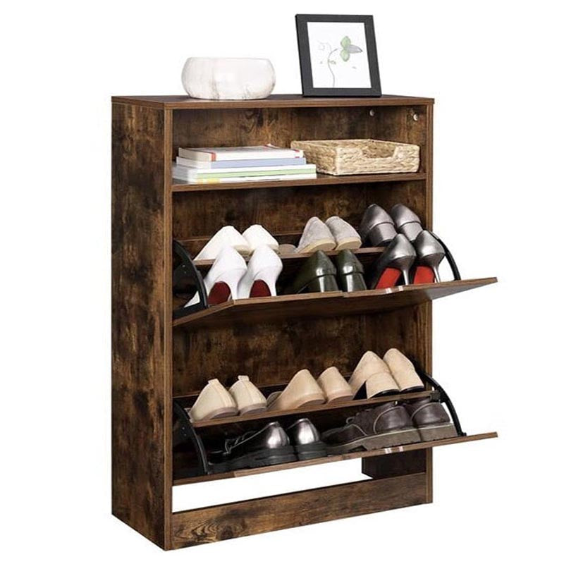 Shoe Cabinet Rustic Brown Shoe Storage Organiser