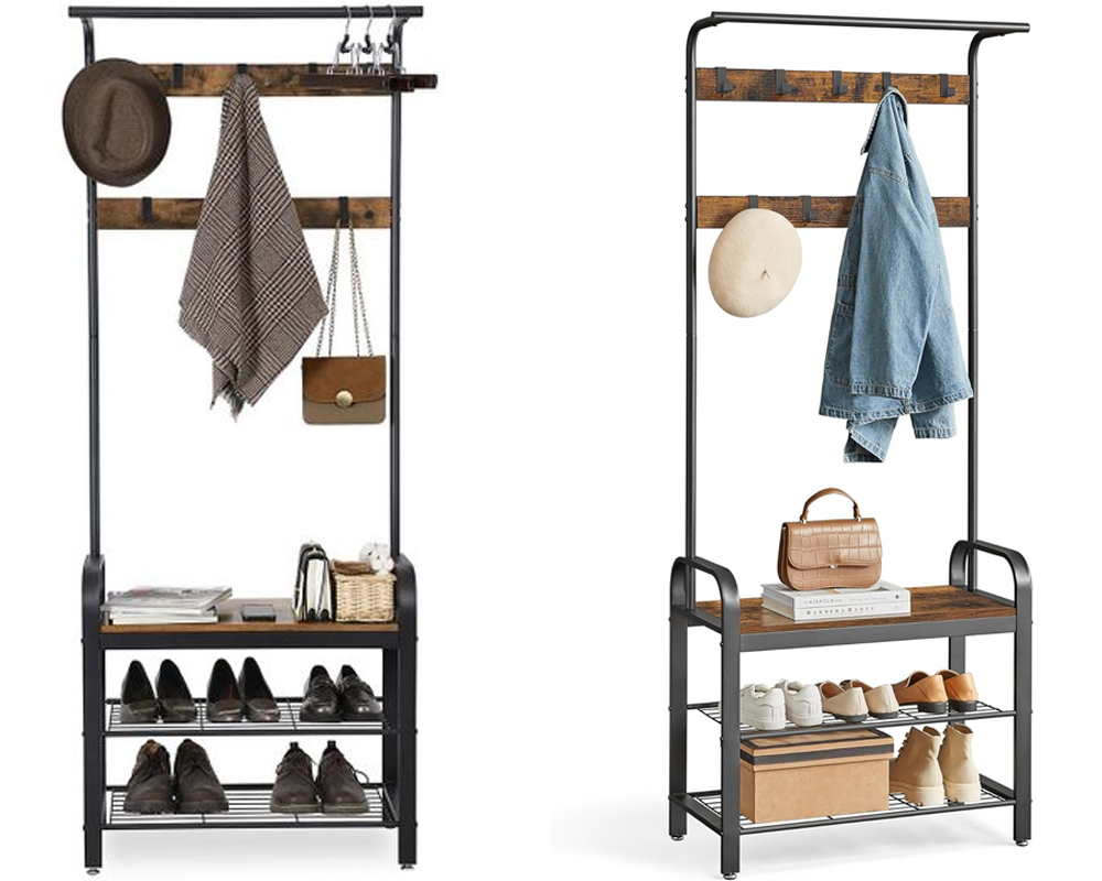 Vasagle Coat Rack Stand with Shoe Storage Bench