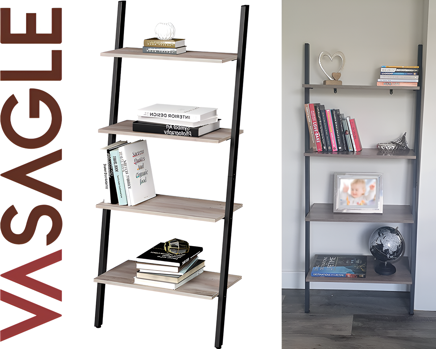 VASAGLE Glass Corner Display Shelf