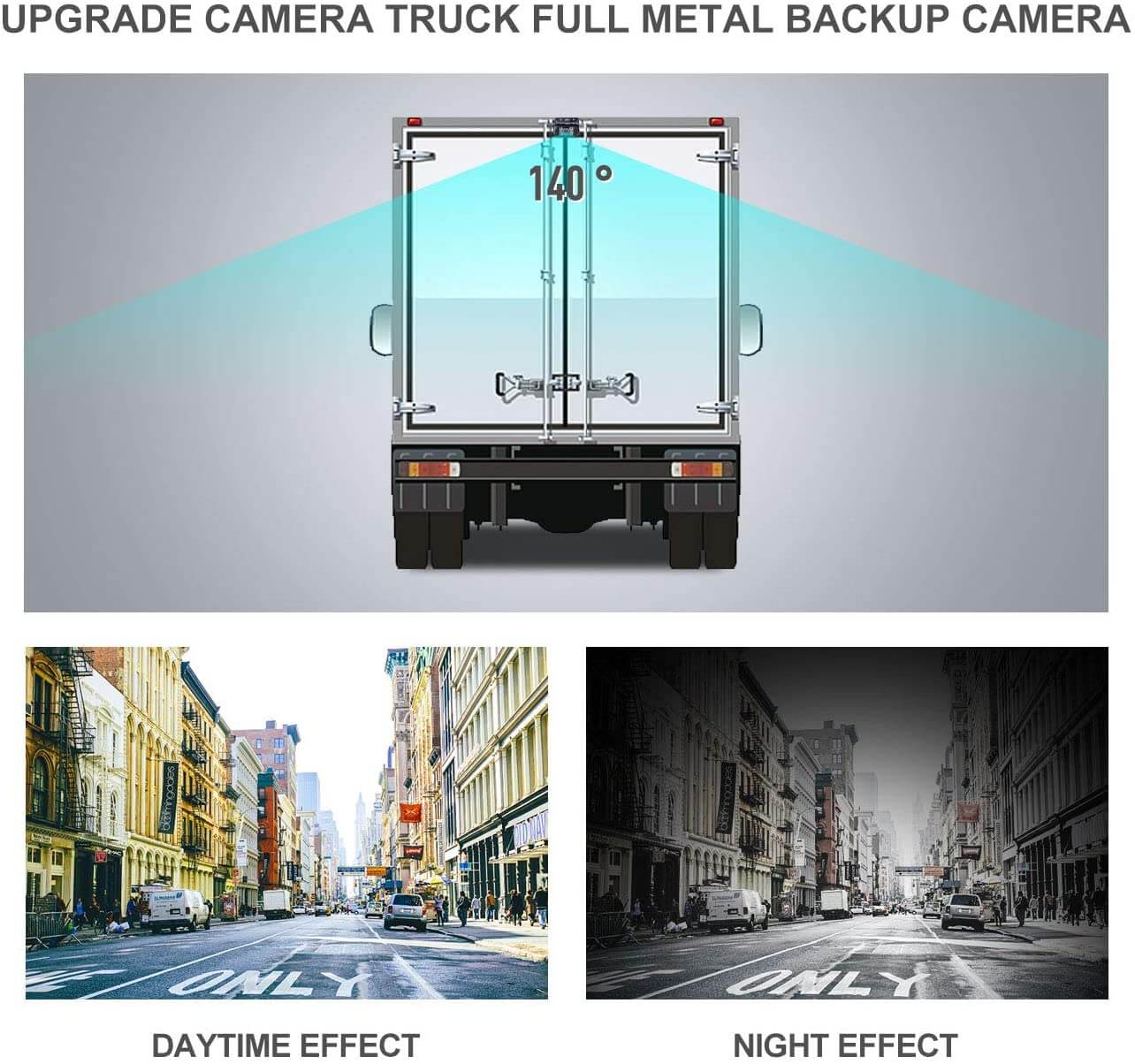 Car Reverse Camera Monitor Kit 7 Inch HD Rear View Camera 12V 24V