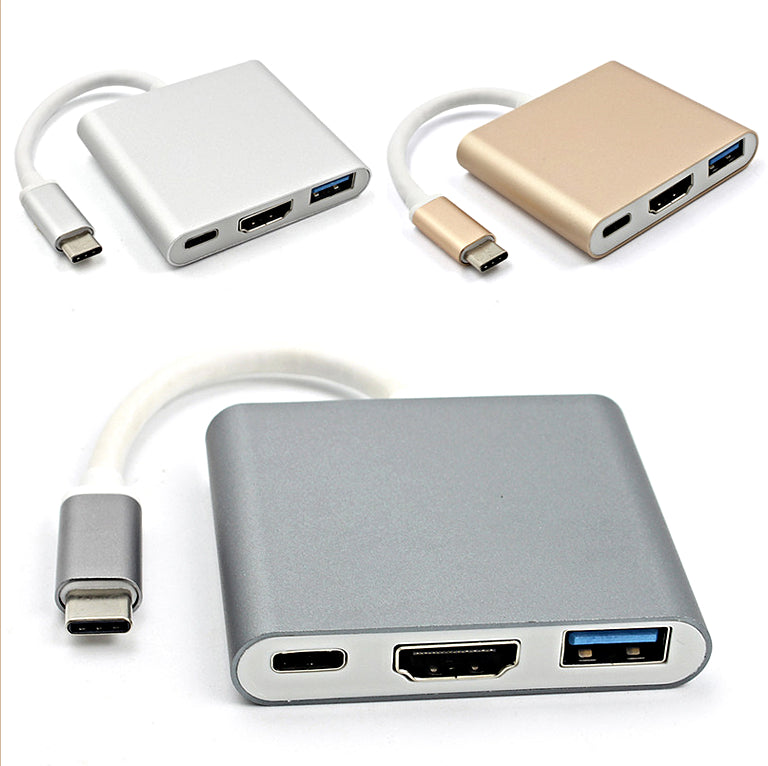 USB C To HDMI Adapter Type C USB 3.1 to USB-C 4K HDMI USB3.0 Adapter 3in1 Hub For Apple MacBook USB 3.1 Type C Adapter HUB USB C HUB