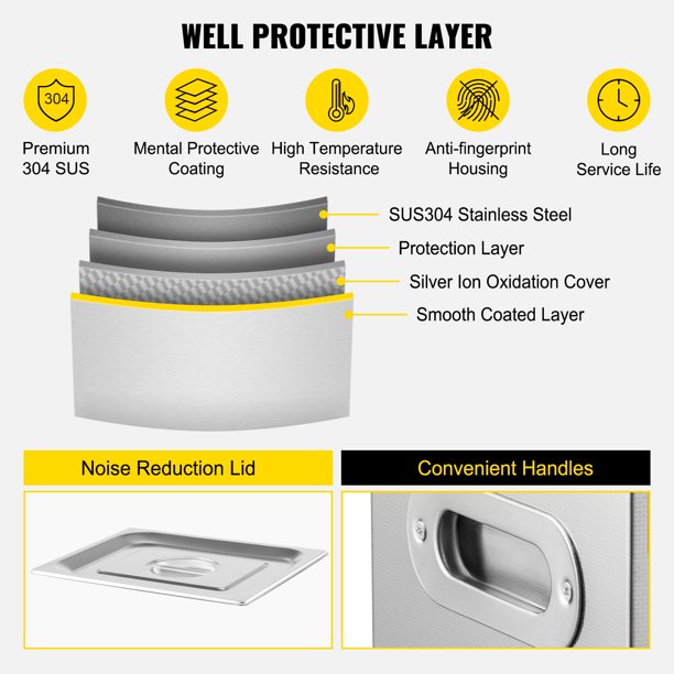 Stainless Steel 22L Ultrasonic Cleaner with Digital Timer