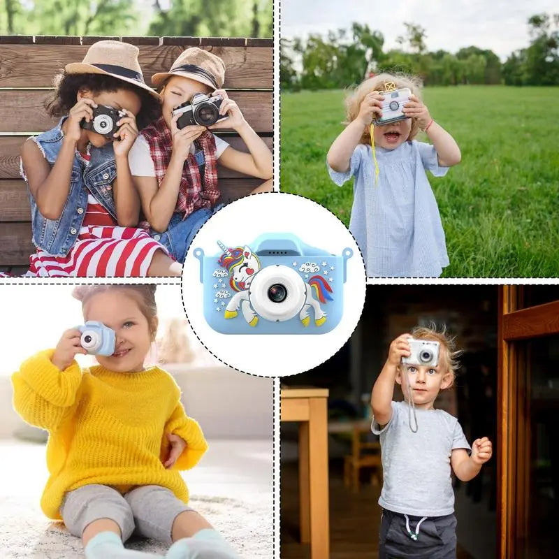 Unicorn Kids Camera with HD Video & Dual Lens – Blue