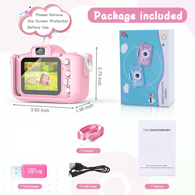 Unicorn Digital Camera Pink - HD Video Dual Lens Creative Photo Device