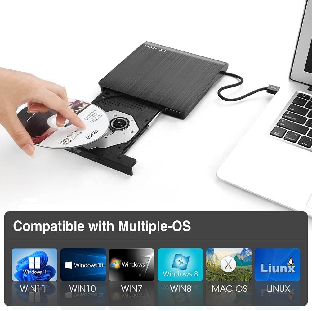 External CD DVD Drive USB 3.0 - Portable USB CD ROM DVD