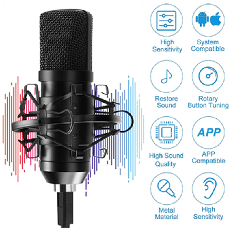 USB Condenser Microphone Kit – Professional Podcast & Recording Microphone