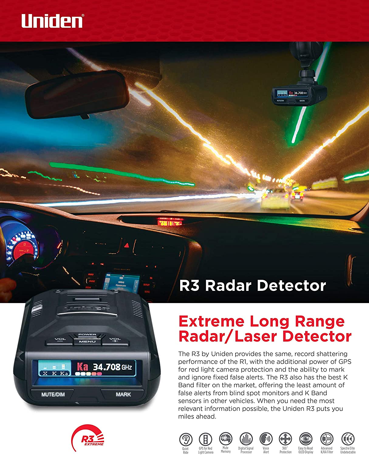 Uniden R3 Extreme Radar Detector