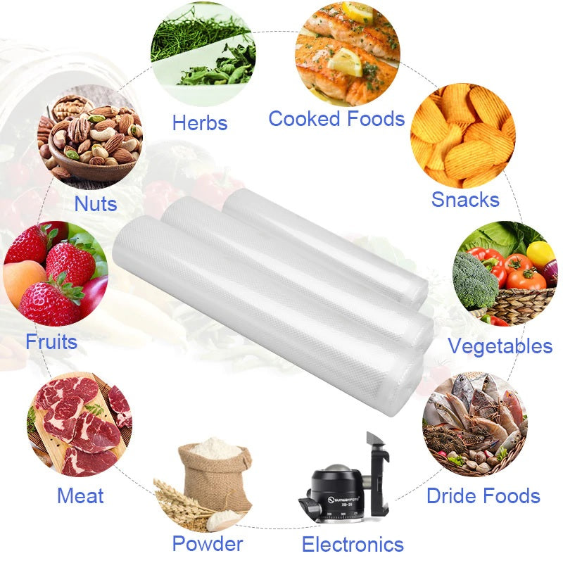 2PCS Vacuum Sealer Bags Food Saver Roll
