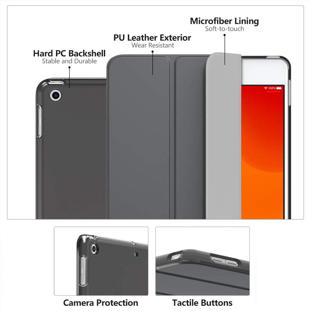 iPad 10.2 Case - Slim iPad 10.2 Case with Smart Stand Cover