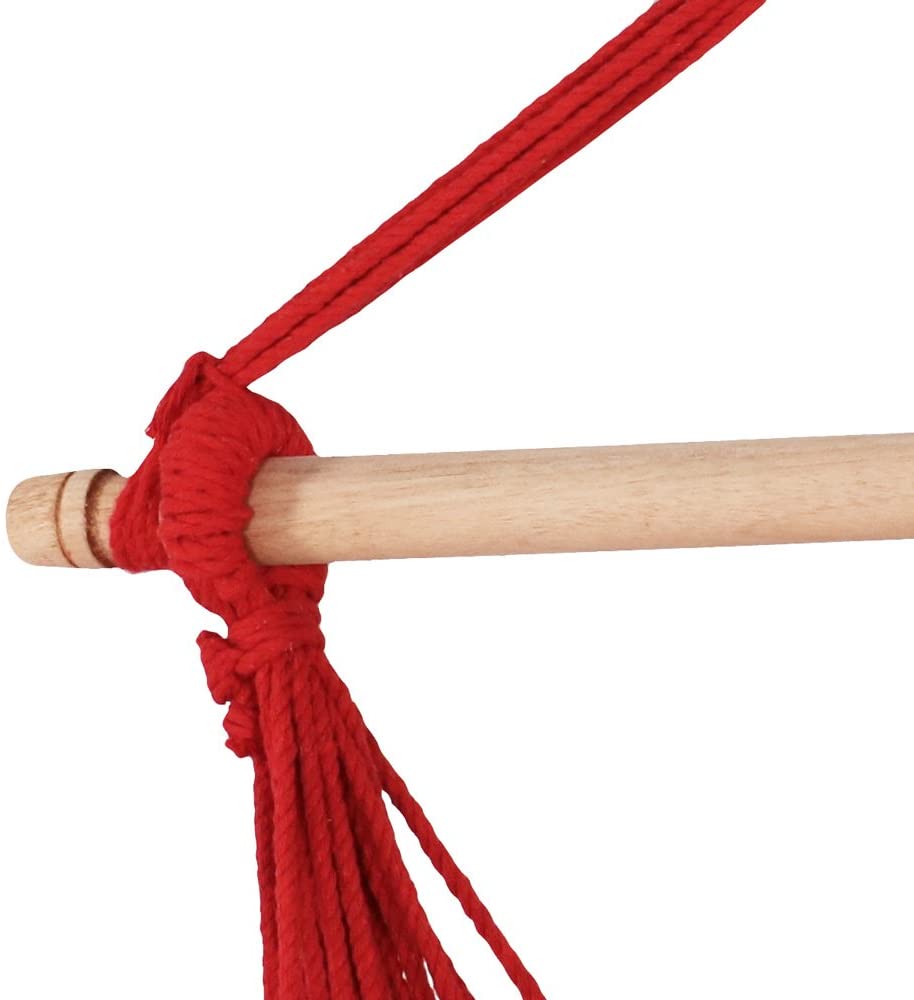 Hanging Rope Hammock Chair Porch Swing Seat, Hammock Net Chair Swing, Cotton Rope Porch Chair for Indoor, Outdoor, Garden, Patio, Porch, Yard