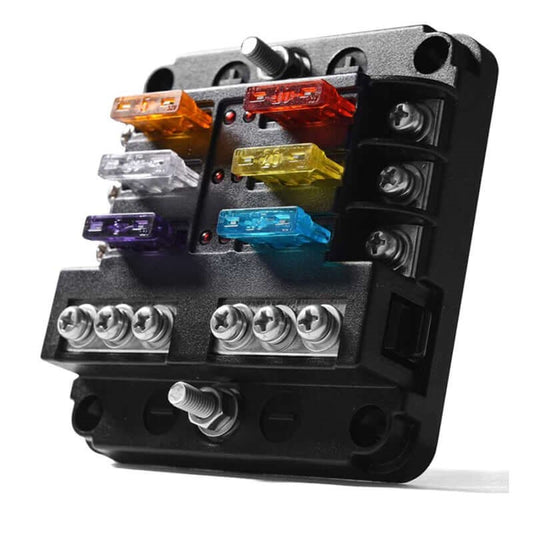 6 Circuit Negative Bus Blade Fuse Block