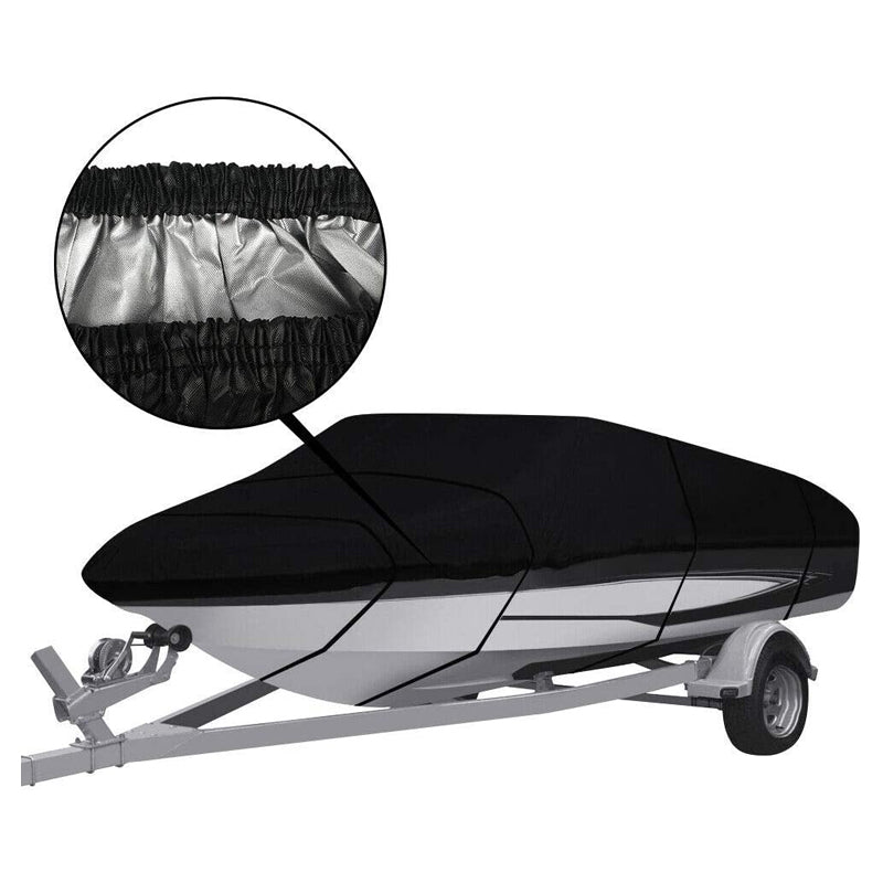 Boat Cover Heavy Duty – Waterproof UV-Protected Boat Cover Black 16–18ft