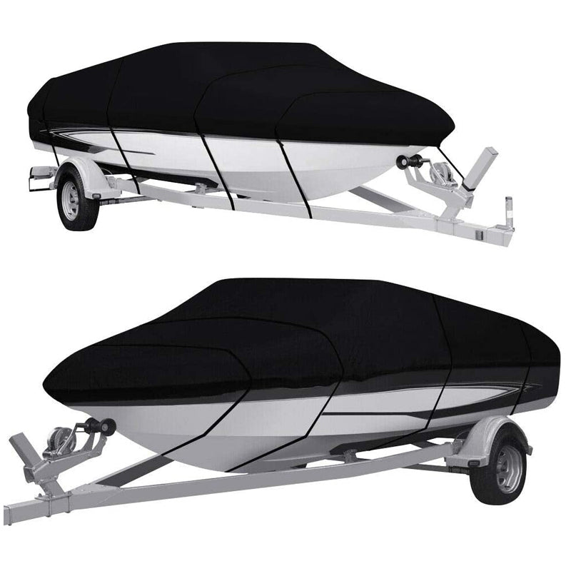 Boat Cover Heavy Duty – Waterproof UV-Protected Boat Cover Black 16–18ft