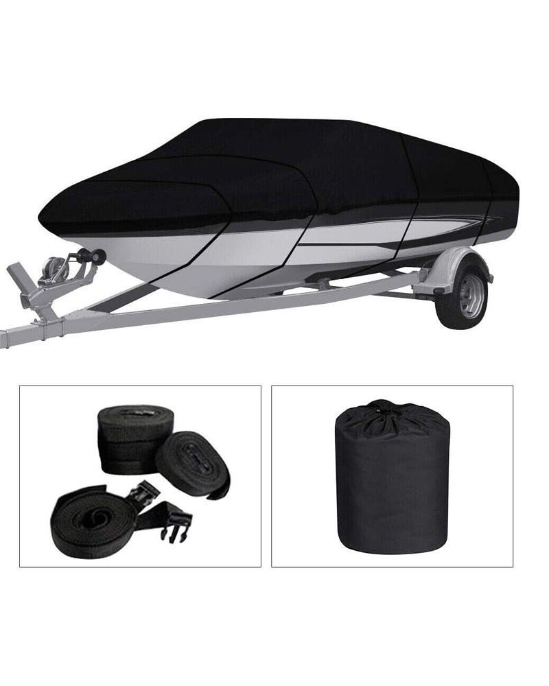 Boat Cover Heavy Duty – Waterproof UV-Protected Boat Cover Black 16–18ft