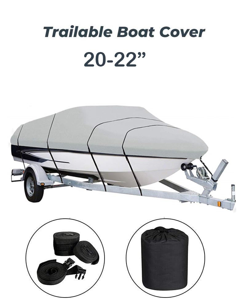 Boat Cover Heavy Duty – Waterproof 600D Boat Cover Silver 20–22ft Bass Boats