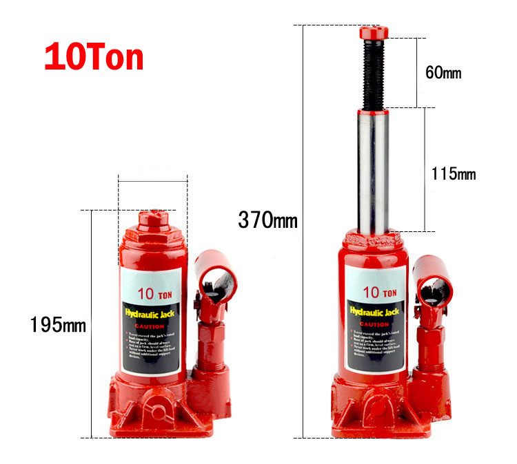 10 Ton Emergency Hydraulic Bottle Jack Lift for Truck, Bus, and Car
